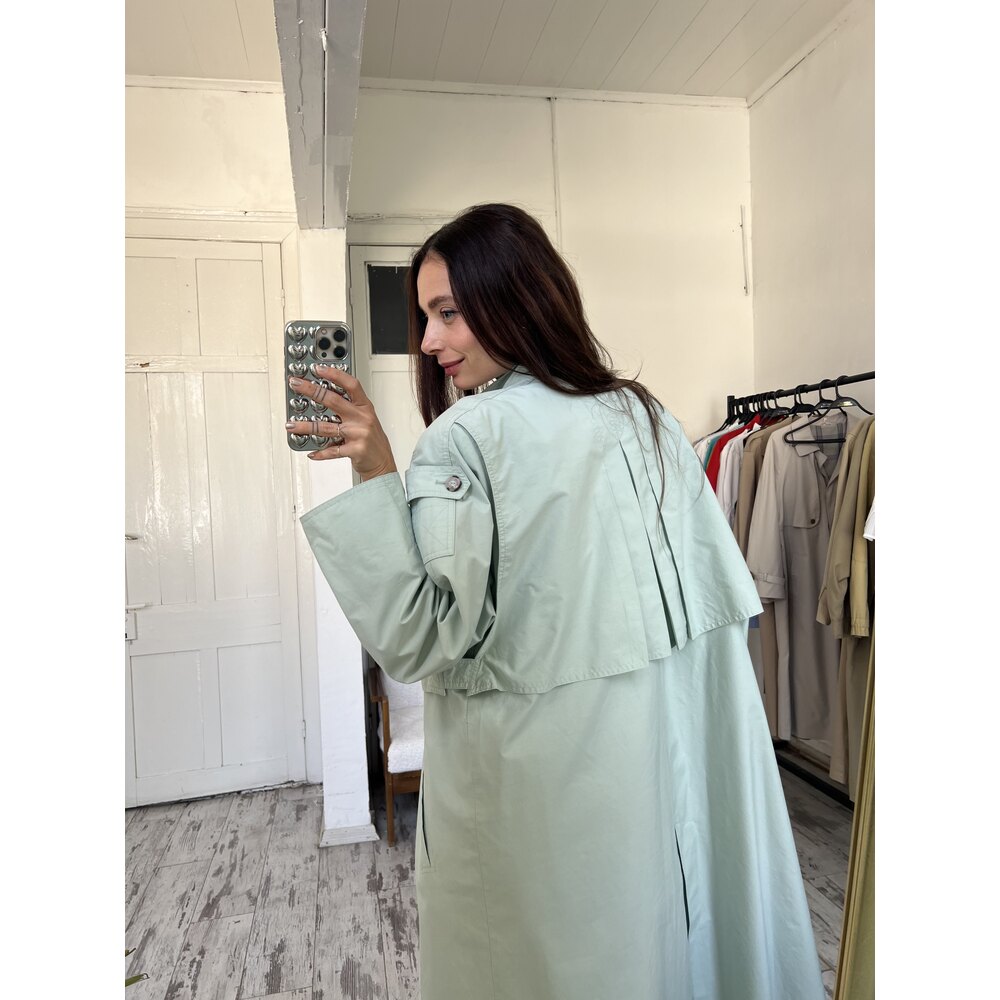 Alman Üretim Mint Yelek Detaylı Tasarım Ürünü Trenchcoat