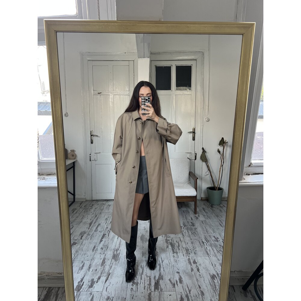 Del mod International Özel Nino Kumaş (Rüzgarlık Yağmurluk) Yaka Detaylı Trenchcoat 