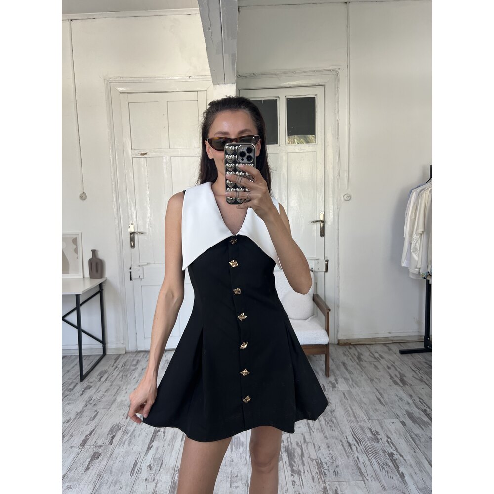 Maxi Yaka Fransız Petit Premium Elbise