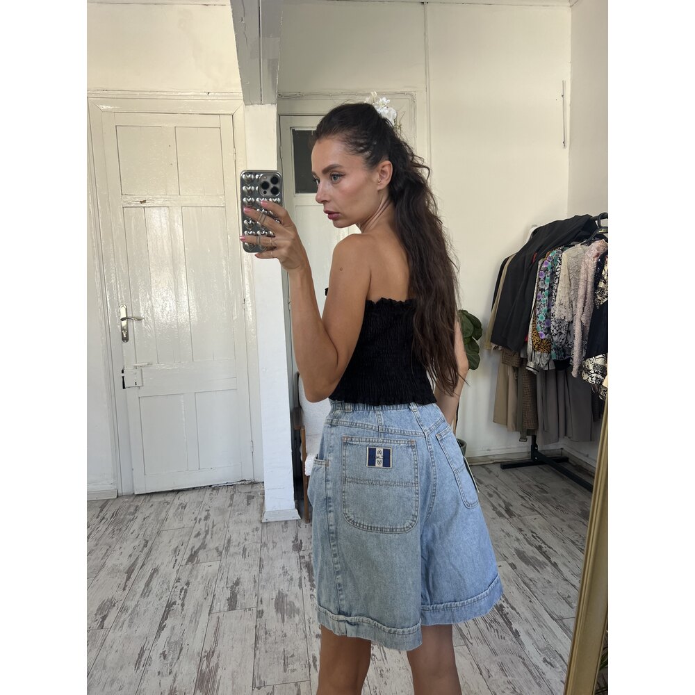 Mac Mare İtalyan Midi Bel Korsajlı Denim Şort