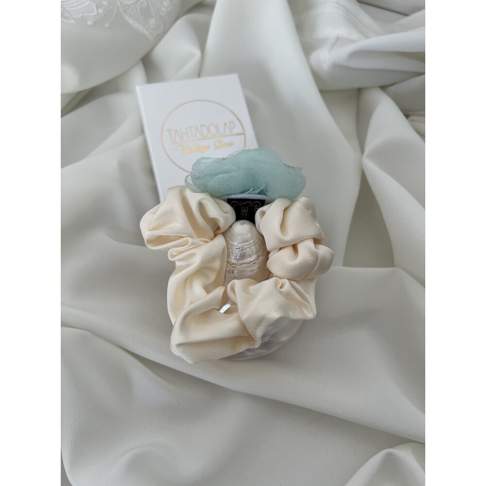Hand Made Satin Touch Green Floral Toka