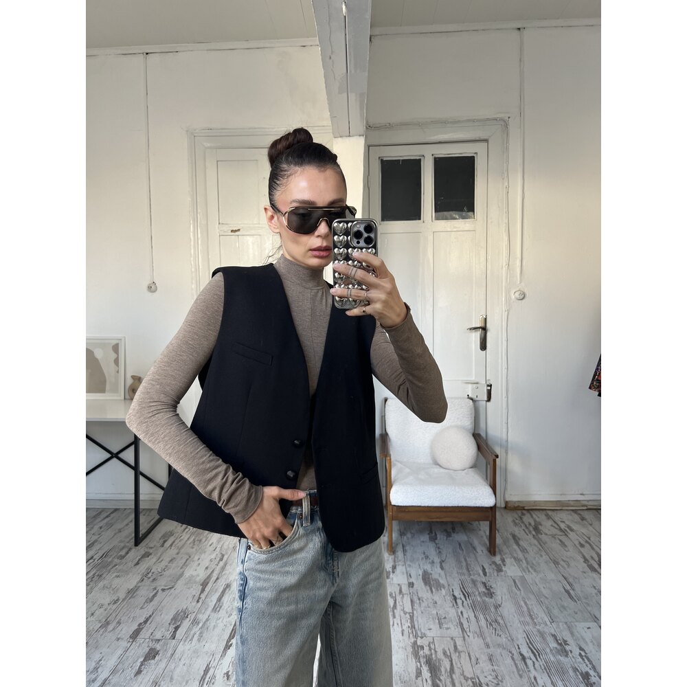 Geissler West Germany Gabardin Yün Dokuma Astarlı Yelek 