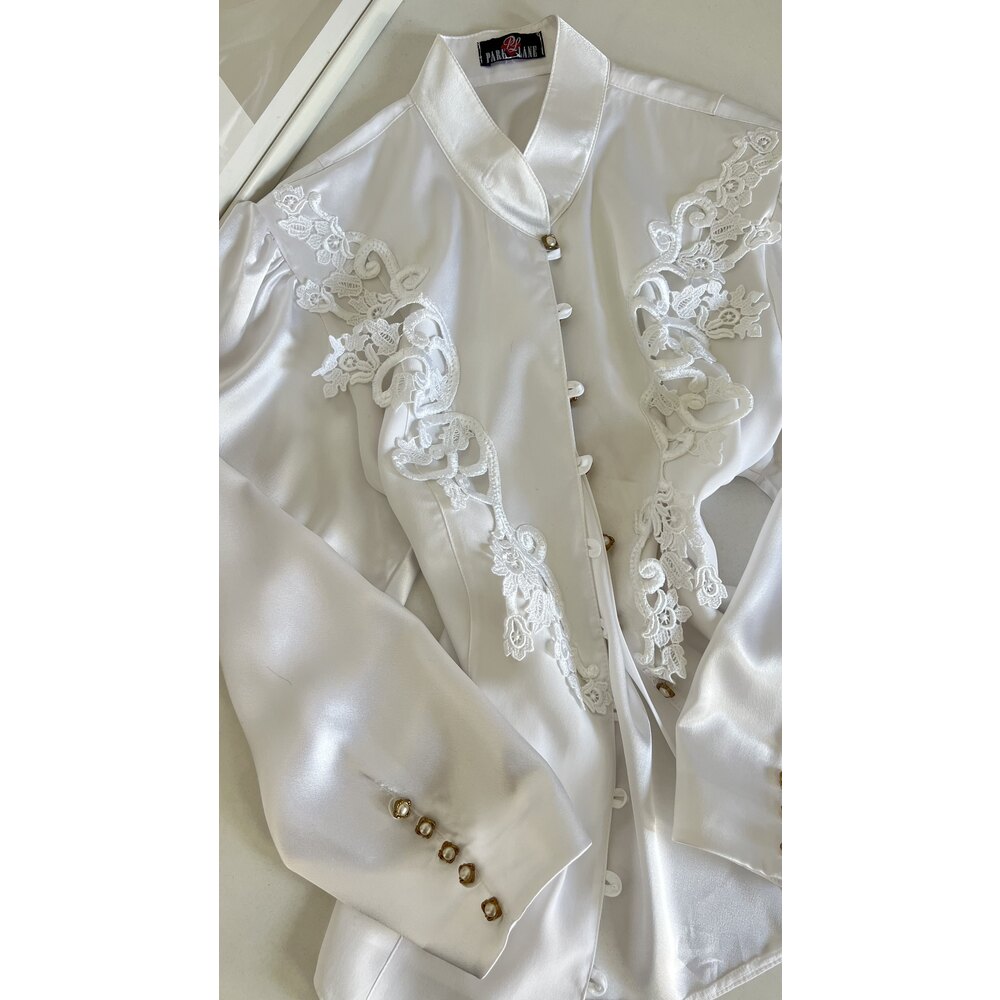 Park Lane Orjinal Victorian Güpür Detaylı Satin Touch Bluz