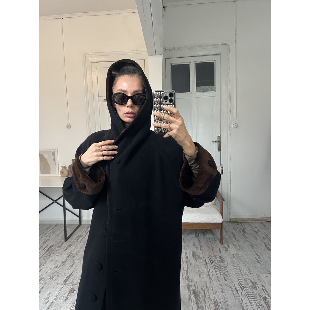 Yessica Germany %80 Yün Tasarım Ürünü Nadir Parça Kaşe Kaban