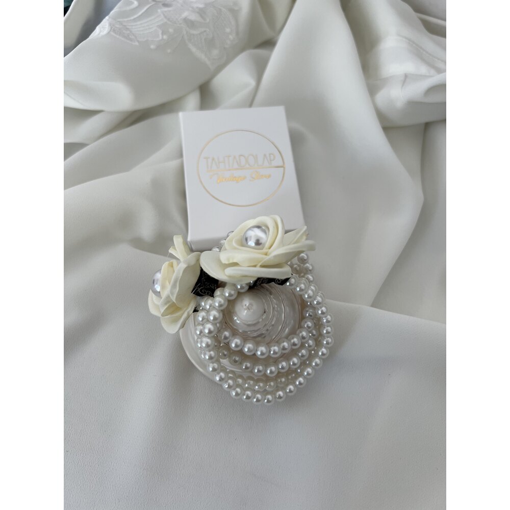 Hand Made Satin Touch Pearl Toka