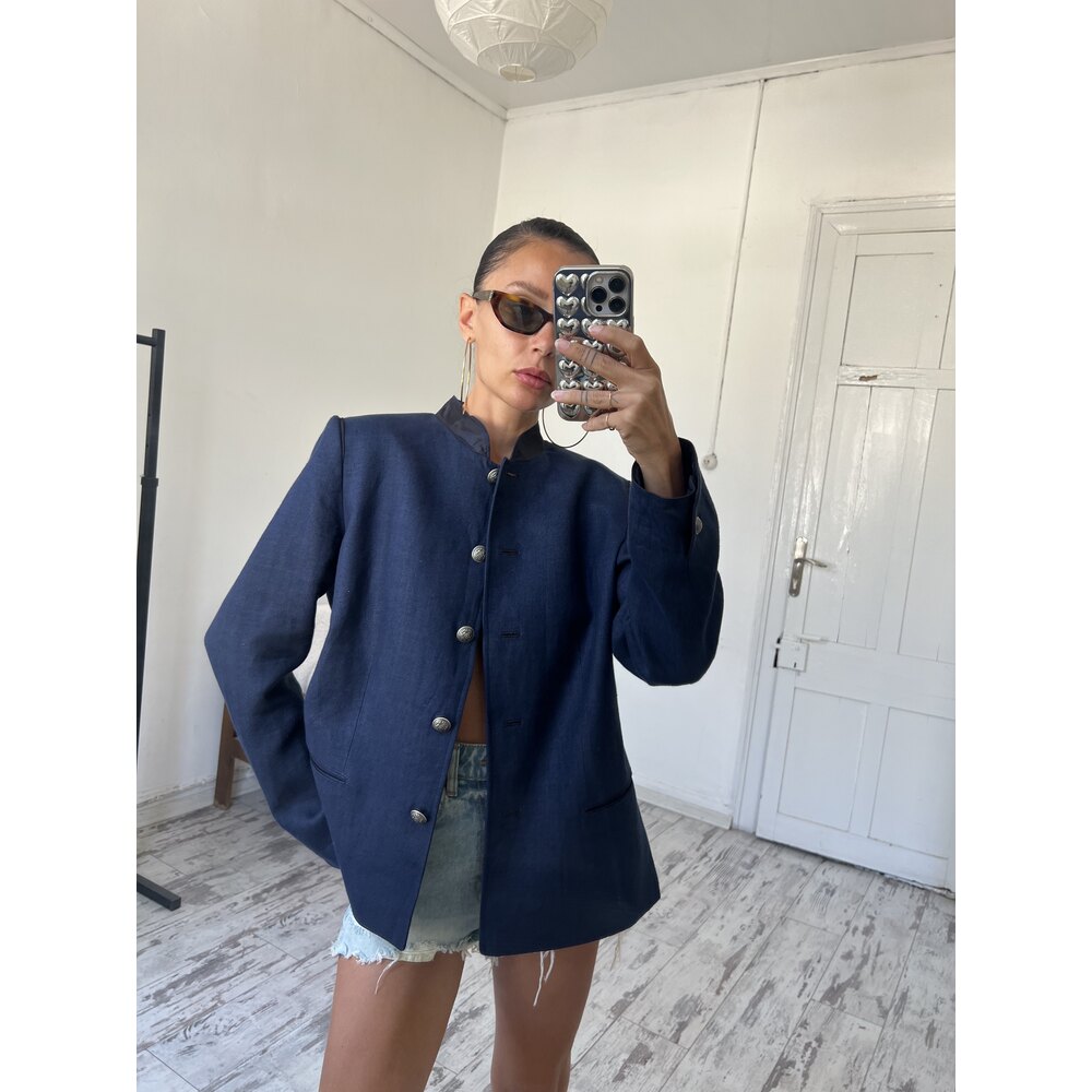 Lodenfrey Austria %100 Keten Bavyera Exclusive Seri Blazer