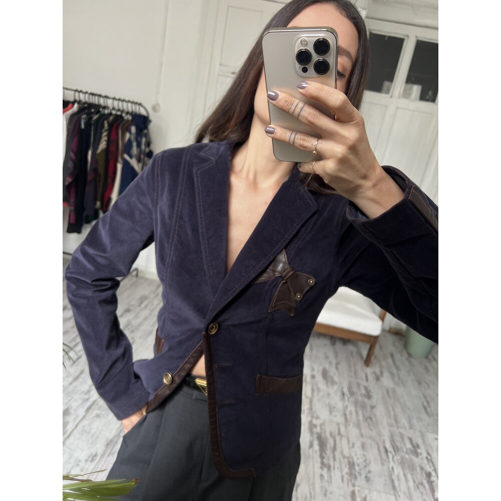 Moschino Jeans Kadife Orijinal Blazer