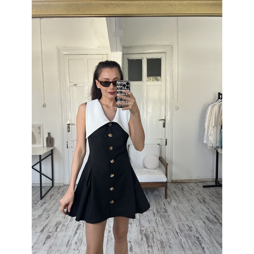 Maxi Yaka Fransız Petit Premium Elbise