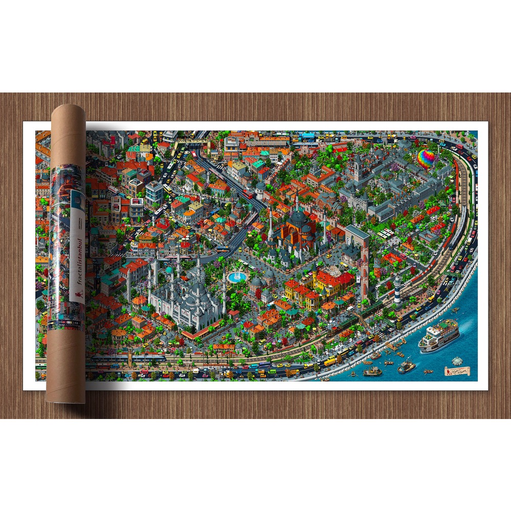 Fractal İstanbul - Tarihi Yarımada - Poster 71 X 122 cm