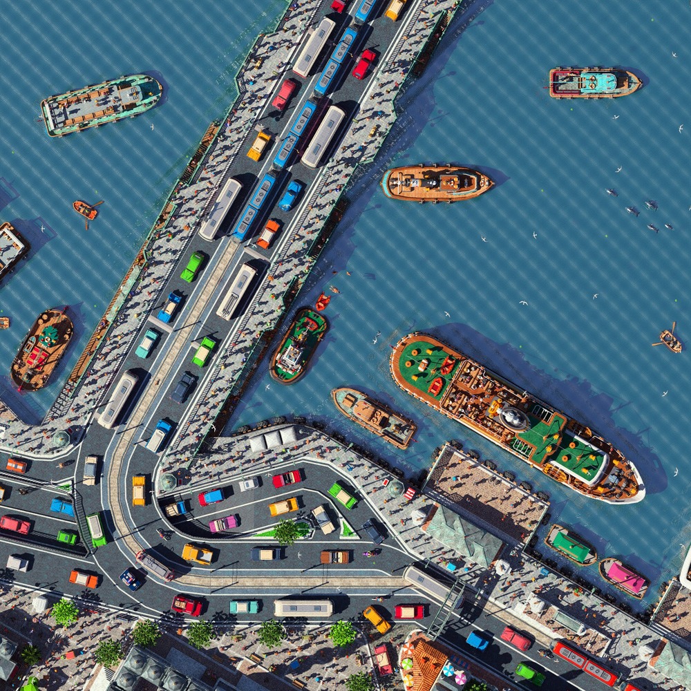 Fractal İstanbul - Pandemi - KUŞBAKIŞI FineArt İmzalı 70 X 70 cm