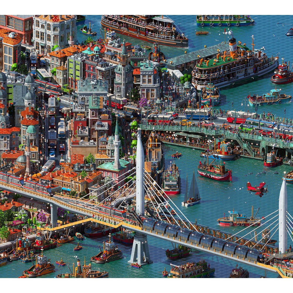 Fractal İstanbul - GOLDENHORN - FineArt İmzalı 90 X 250 cm