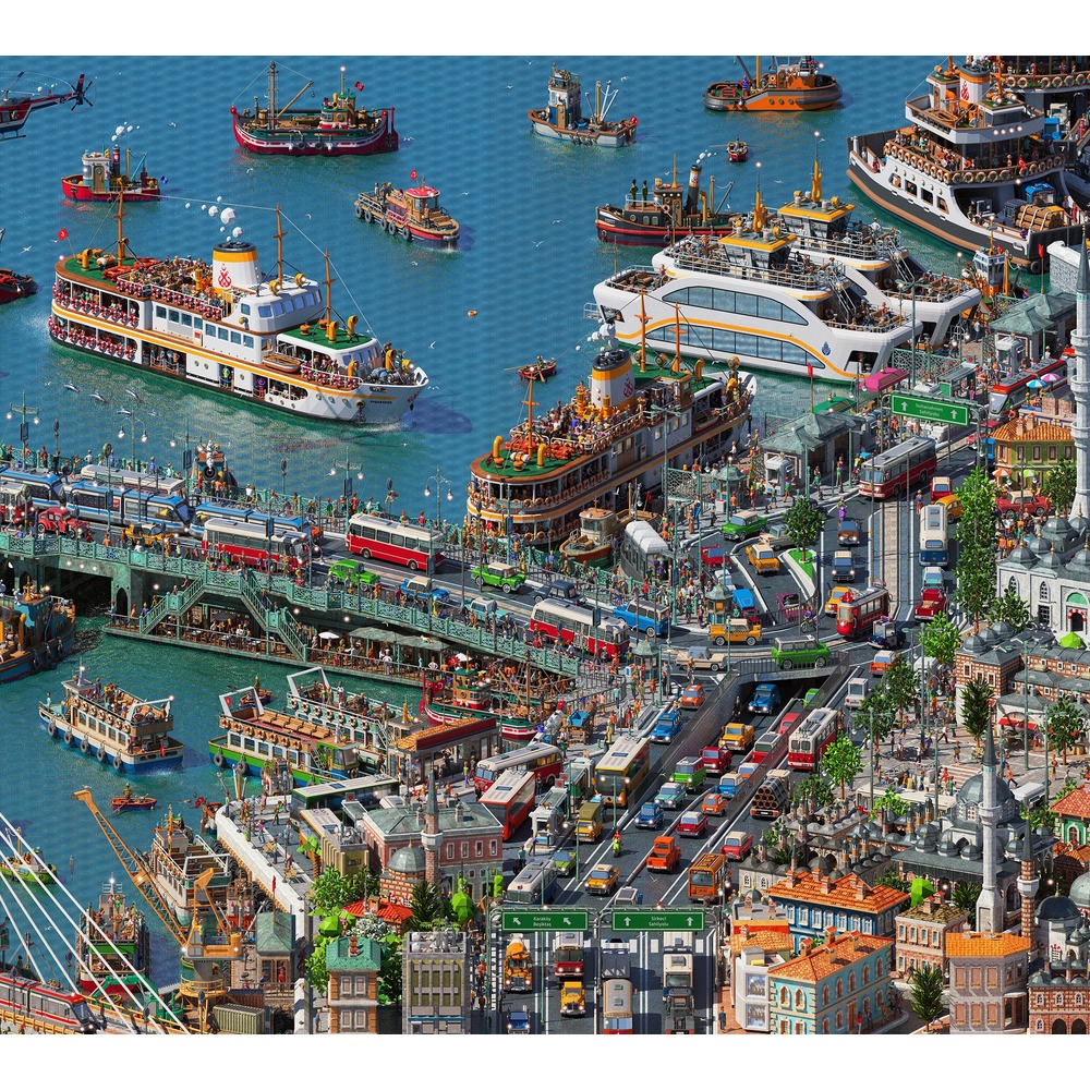 Fractal İstanbul - GOLDENHORN - FineArt İmzalı 90 X 250 cm