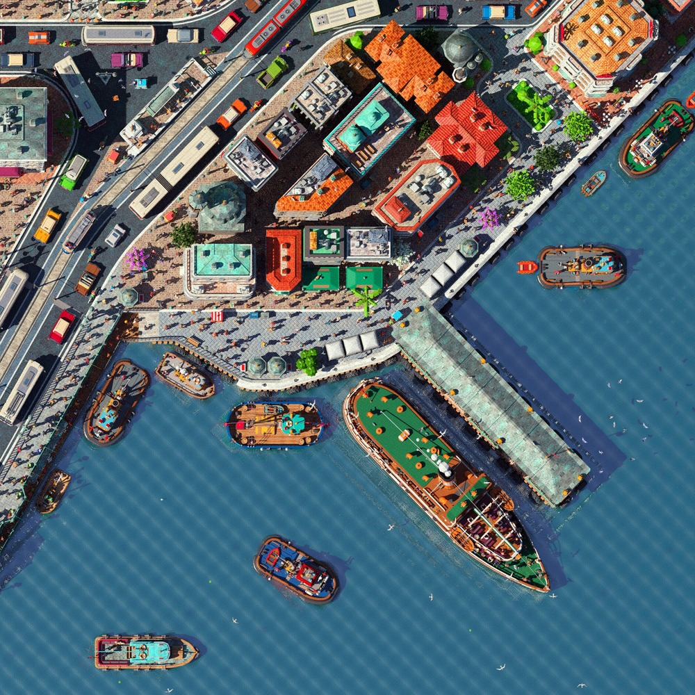 Fractal İstanbul - Pandemi - KUŞBAKIŞI FineArt İmzalı 70 X 70 cm