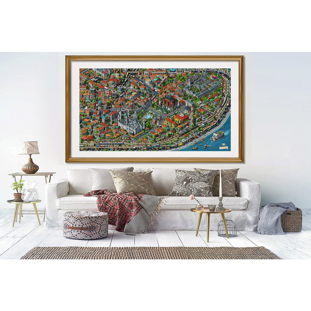 Fractal İstanbul - Tarihi Yarımada - FineArt Sınırlı Basım. İmzalı. 150 X 250 cm