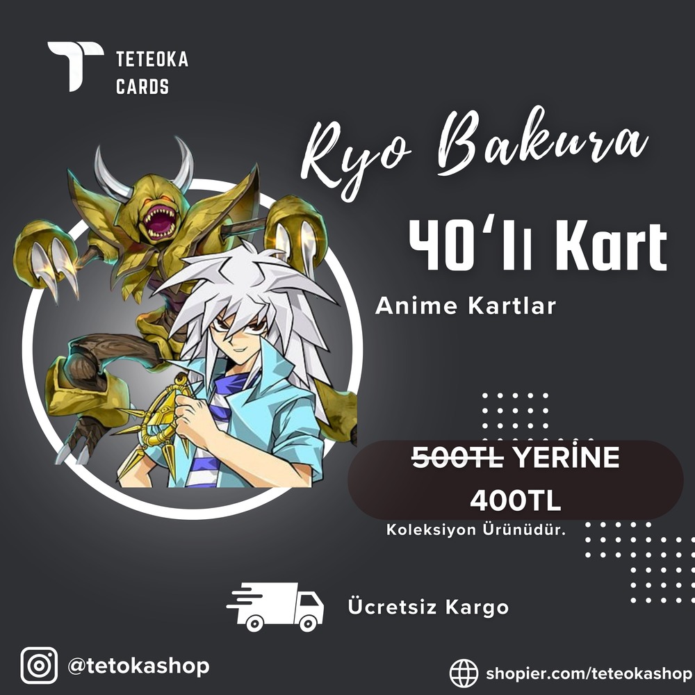 Ryo Bakura 40'lı Anime Kart Destesi | Teteoka Shop