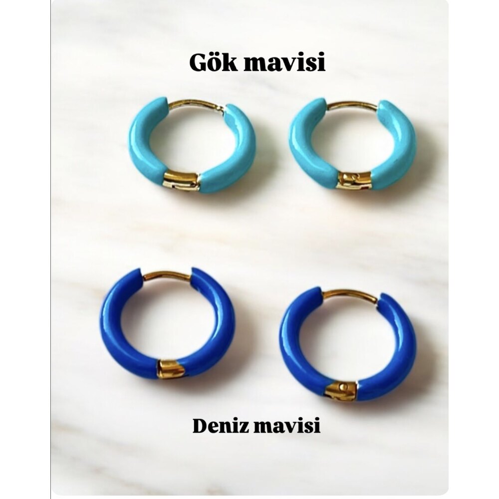 Renkli emaye çelik halka küpe