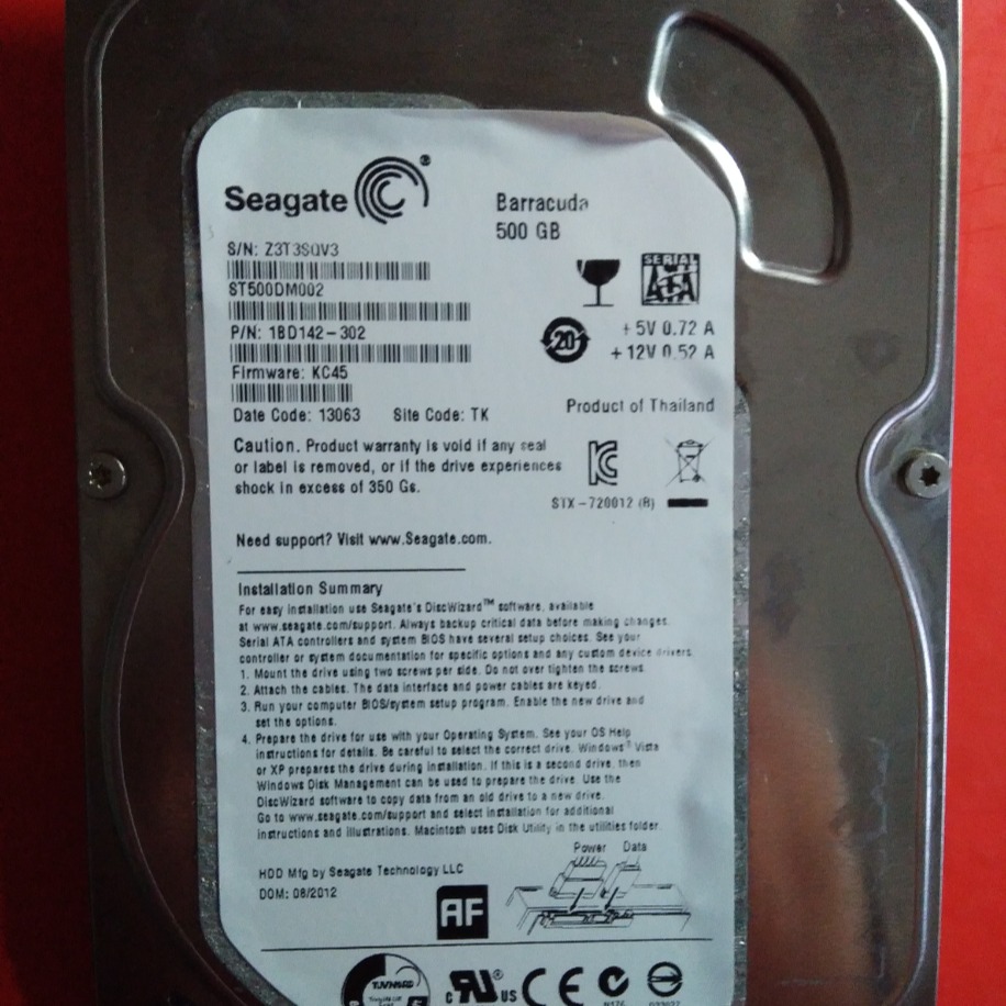 Seagate 500 GB 3.5” SATA Hard Disk (Sağlık 100 , 7200RPM ile hızlı , Sorunsuz , İkinci El)