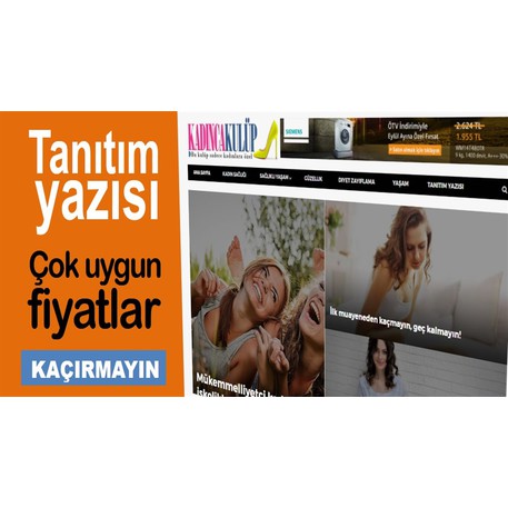 Kadınca Kulüp sitesinde tanıtım yazınızı yayınlıyoruz