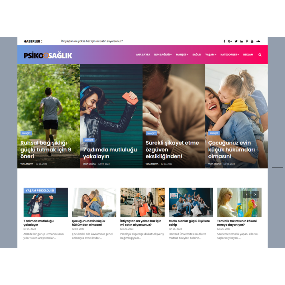 Psiko Sağlık sitemizde tanıtım yayını