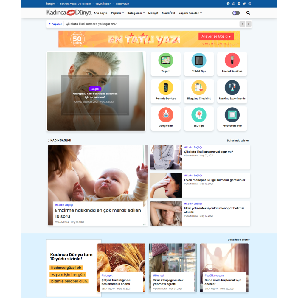 Kadınca Dünya sitemizde tanıtım yazılarınızı yayınlıyoruz 