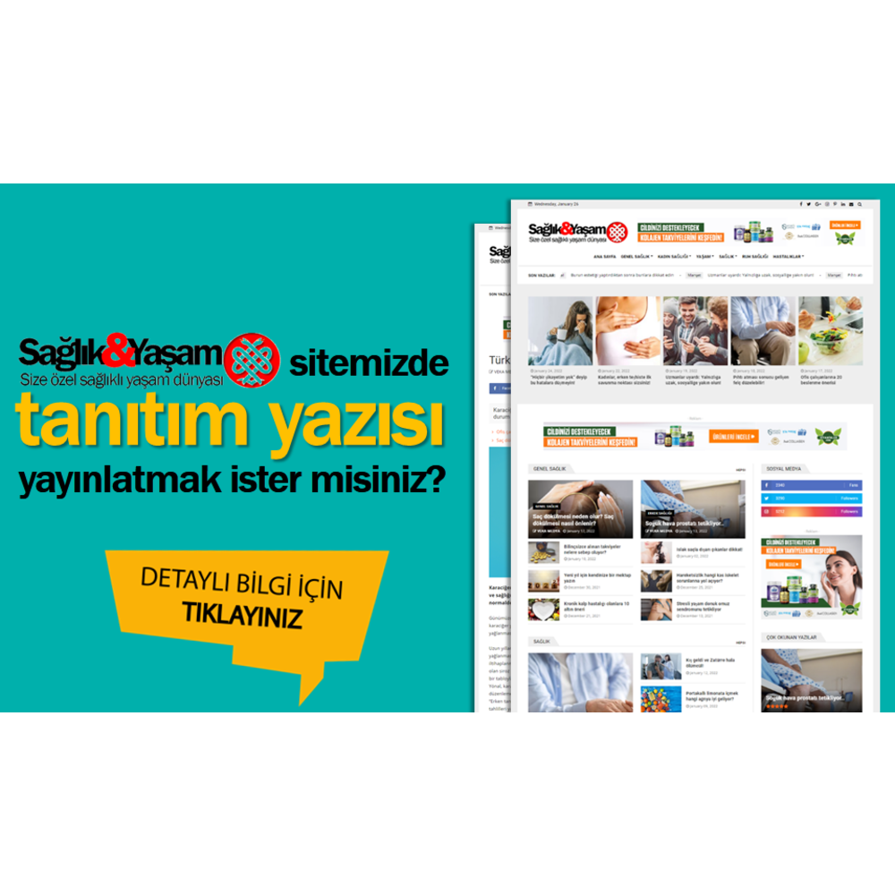 Sağlık ve Yaşam sitesinde yazınızı yayınlıyoruz