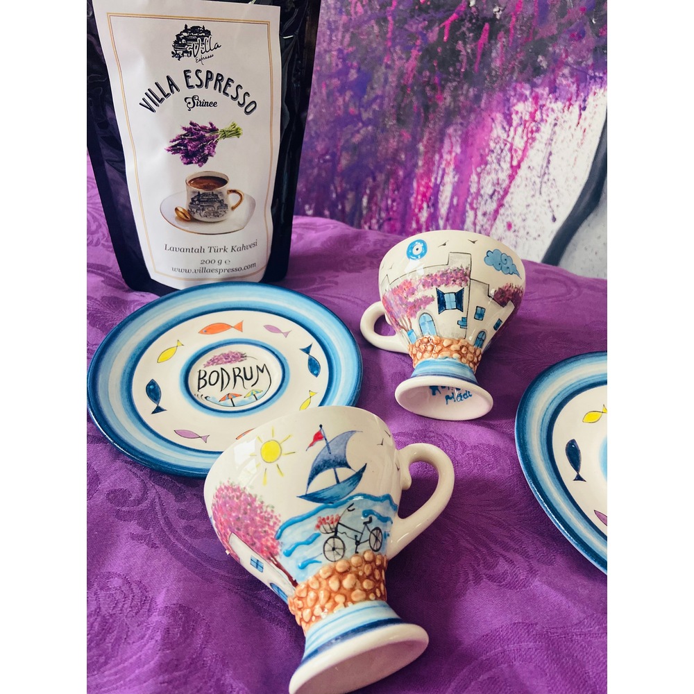 Villa Espresso Bodrum Fincan Takımı ve 1 Paket Kahve (200 GR)