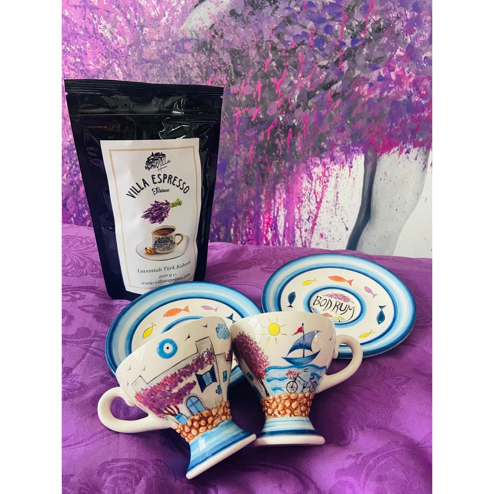 Villa Espresso Bodrum Fincan Takımı ve 1 Paket Kahve (200 GR)