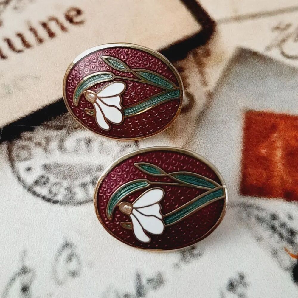 Cloisonne Mineli Küpe