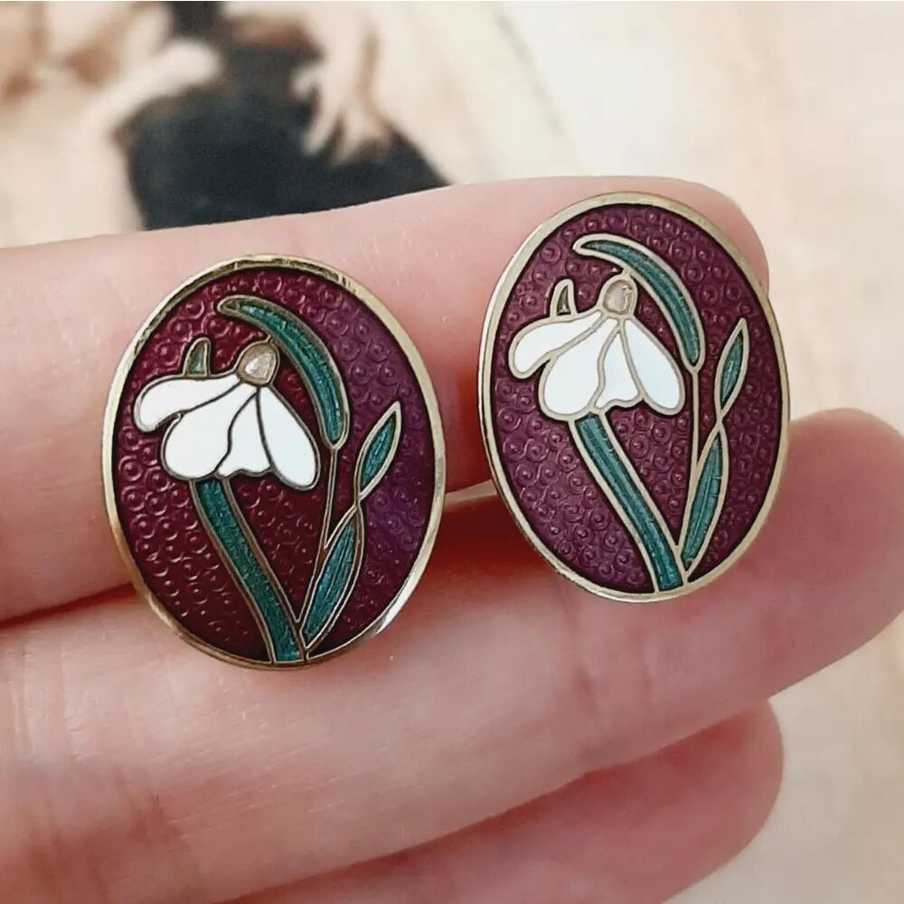 Cloisonne Mineli Küpe