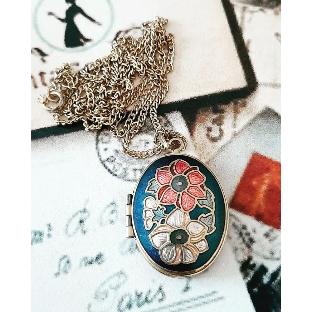 Fish Damgalı Cloisonne Locket