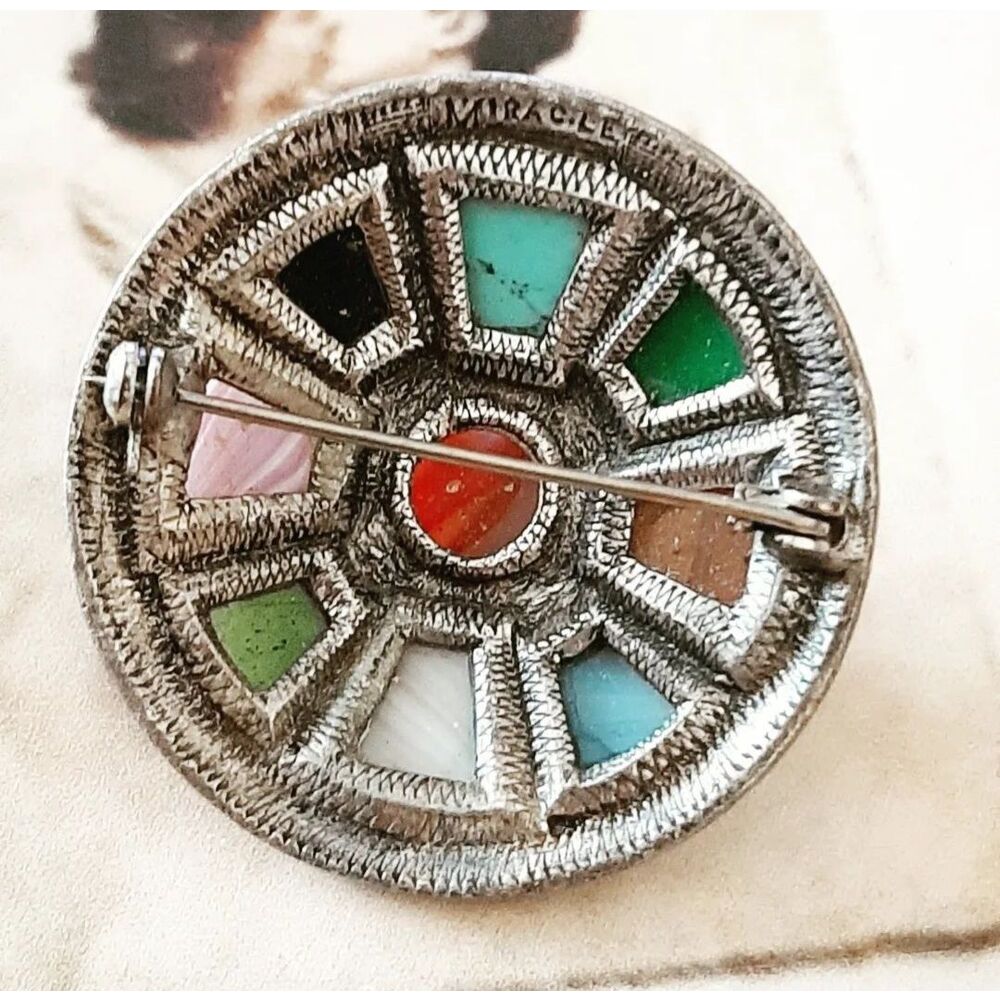 Miracle Damgalı Scottish Agate Celtic Broş