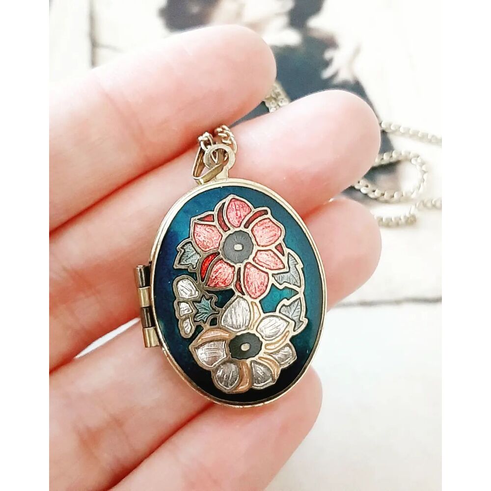 Fish Damgalı Cloisonne Locket