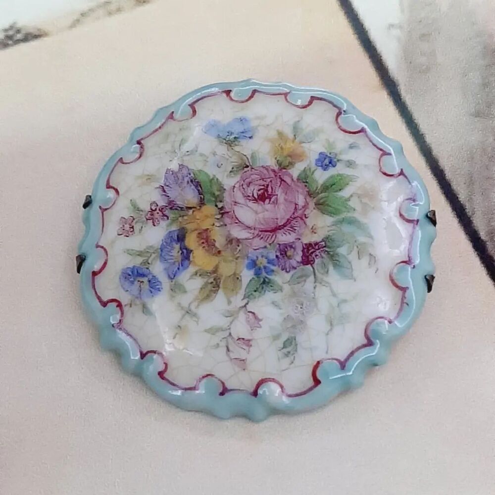 Rosenthal Damgalı Porselen Broş