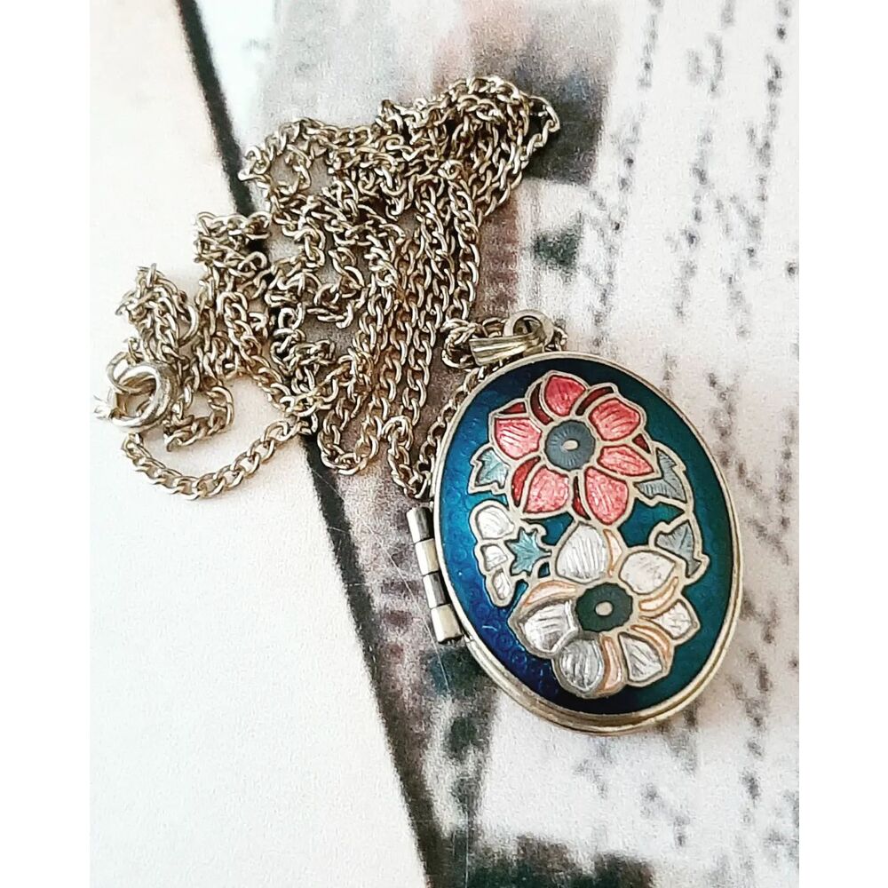 Fish Damgalı Cloisonne Locket