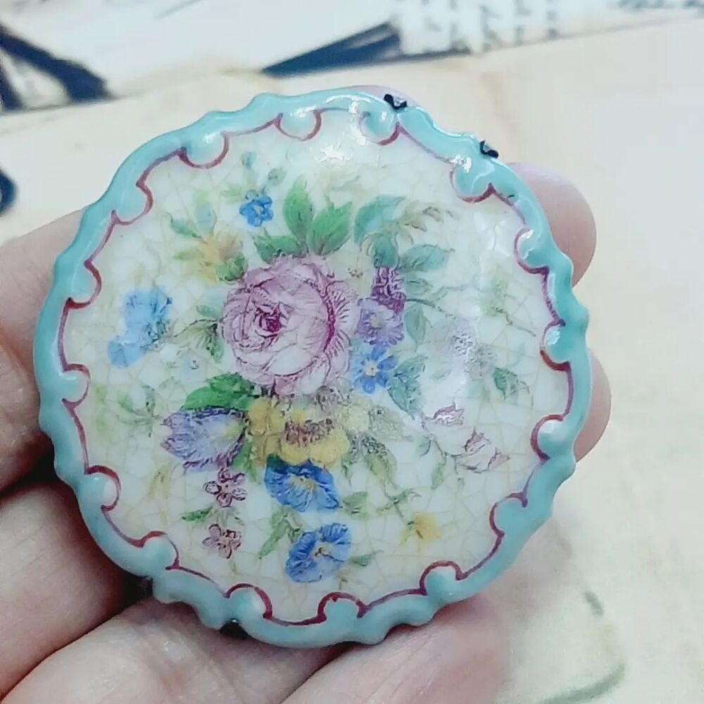Rosenthal Damgalı Porselen Broş