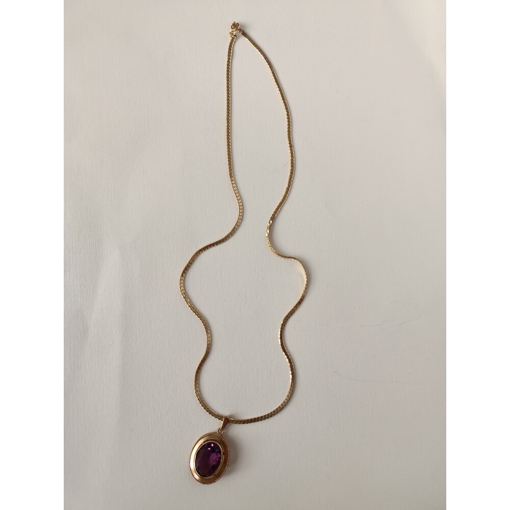 Vintage Mor Tasli Kolye