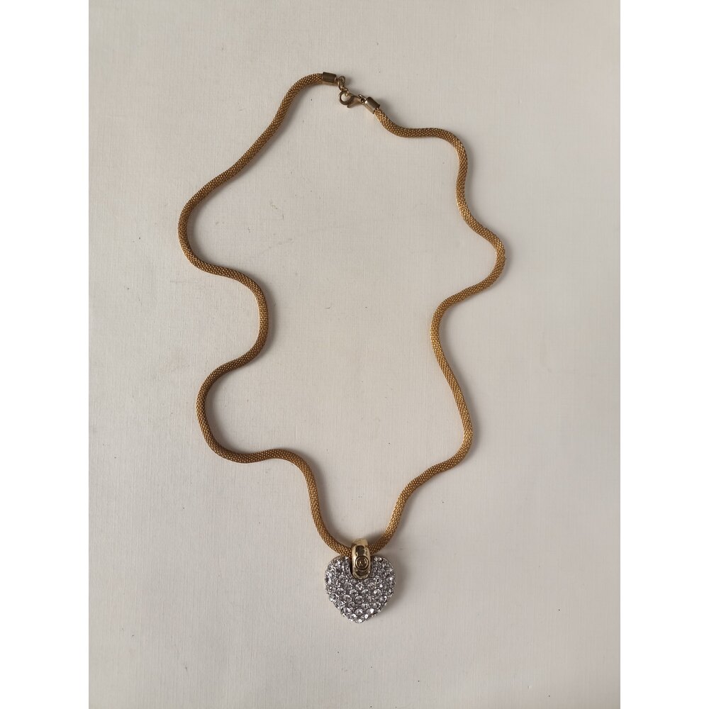 Vintage Tasli Kalp Uclu Kolye