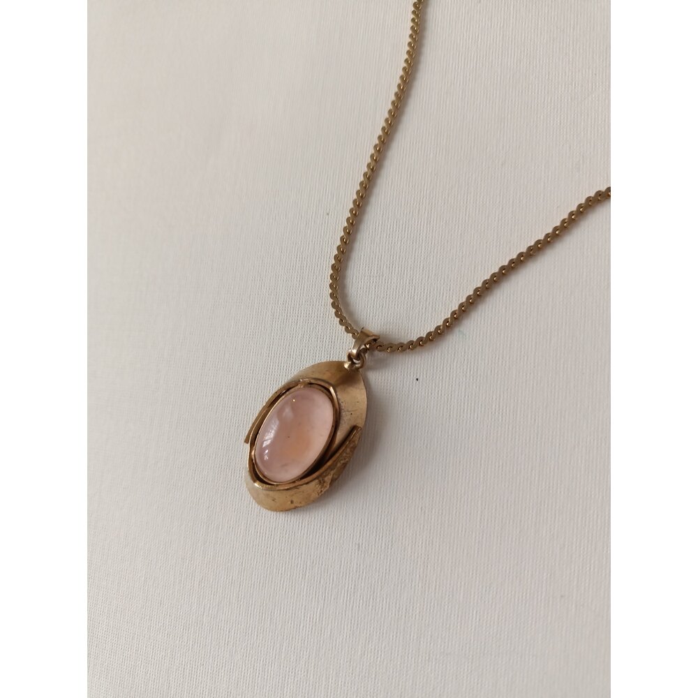 Vintage Pembe Tasli Kolye