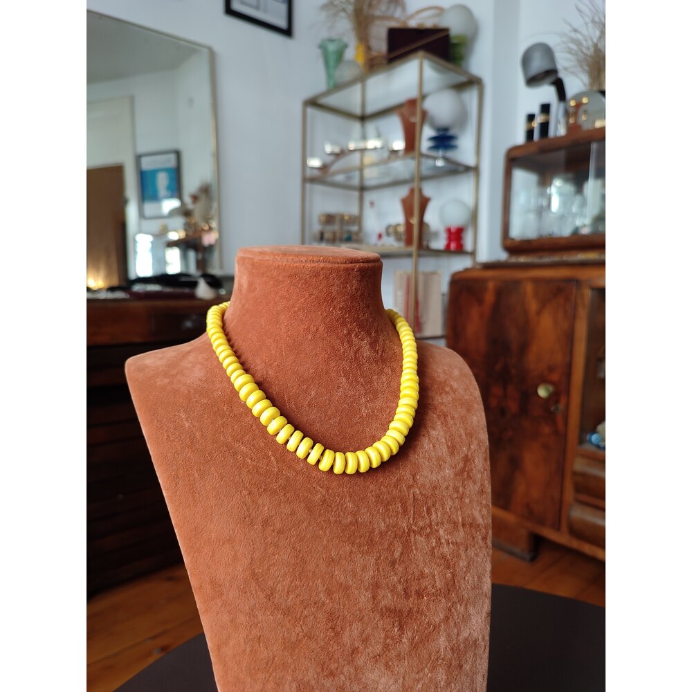Vintage Sari Boncuk Kolye