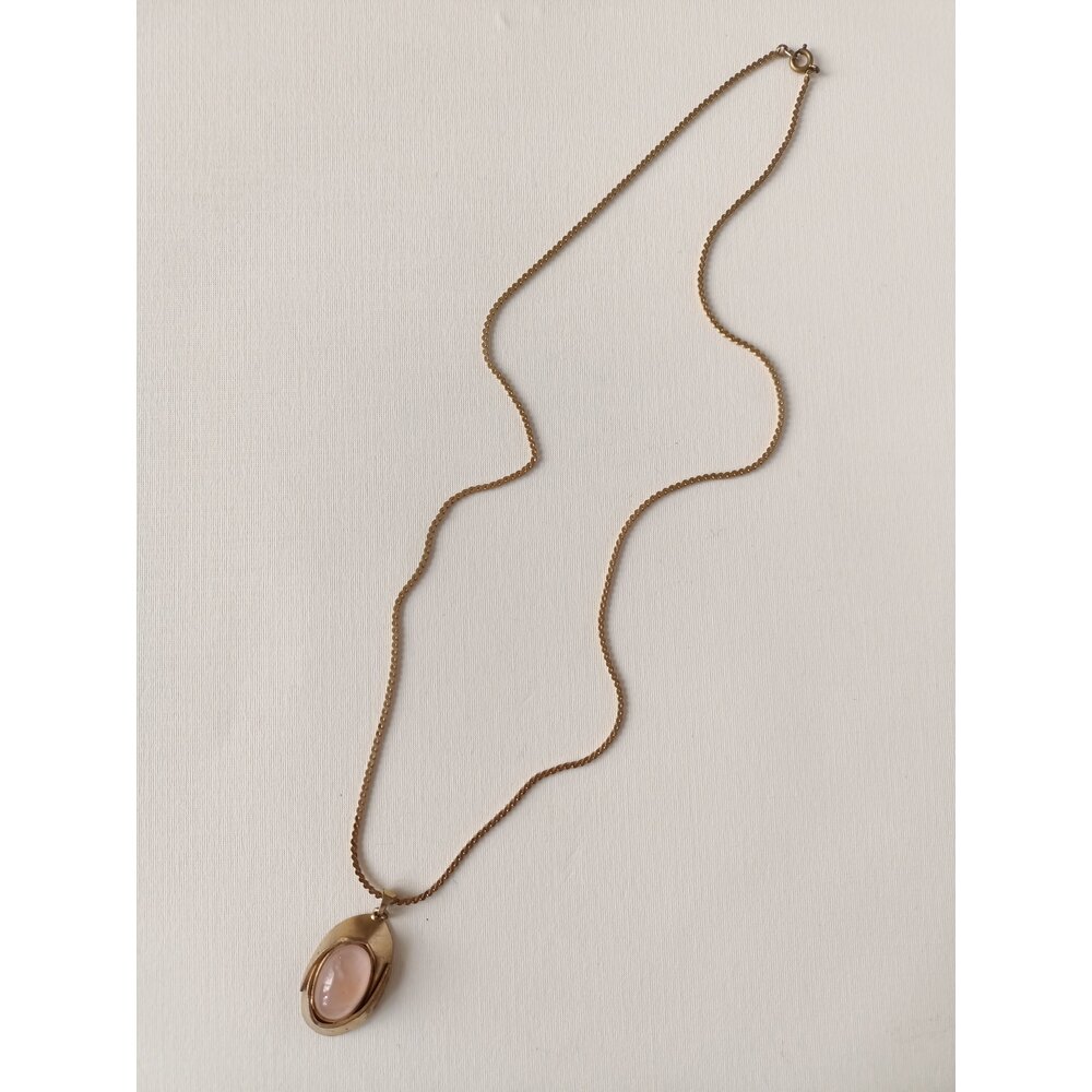 Vintage Pembe Tasli Kolye