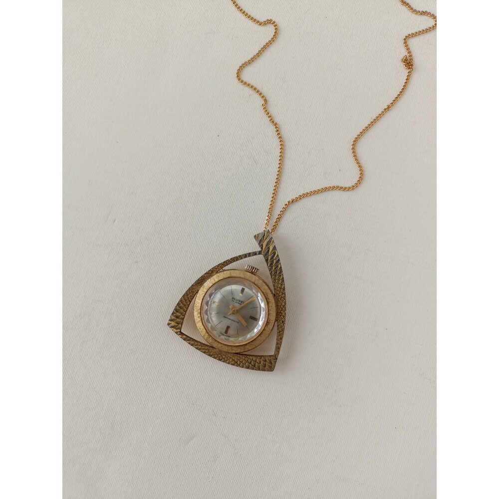 Vintage Plubell Saat Kolye