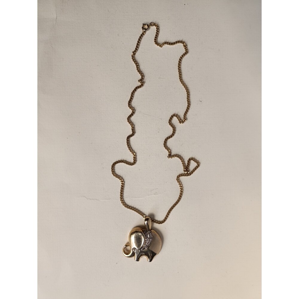 Vintage Tasli Fil Uclu Kolye