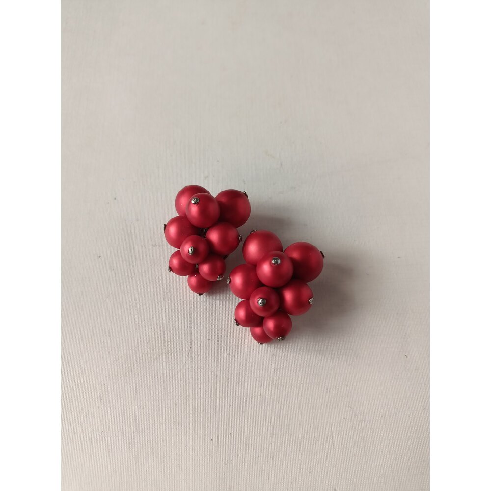 Vintage Kirmizi Boncuk Kupe