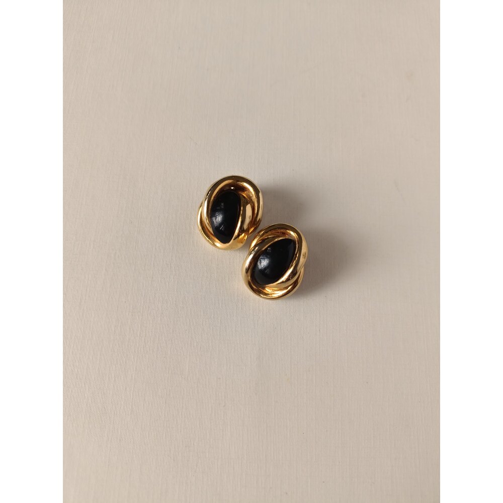 Vintage Siyah Tasli Kupe