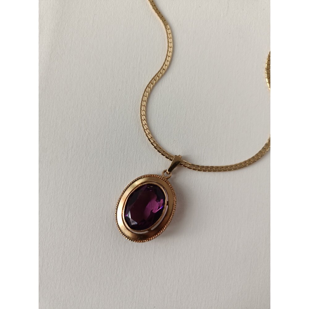 Vintage Mor Tasli Kolye