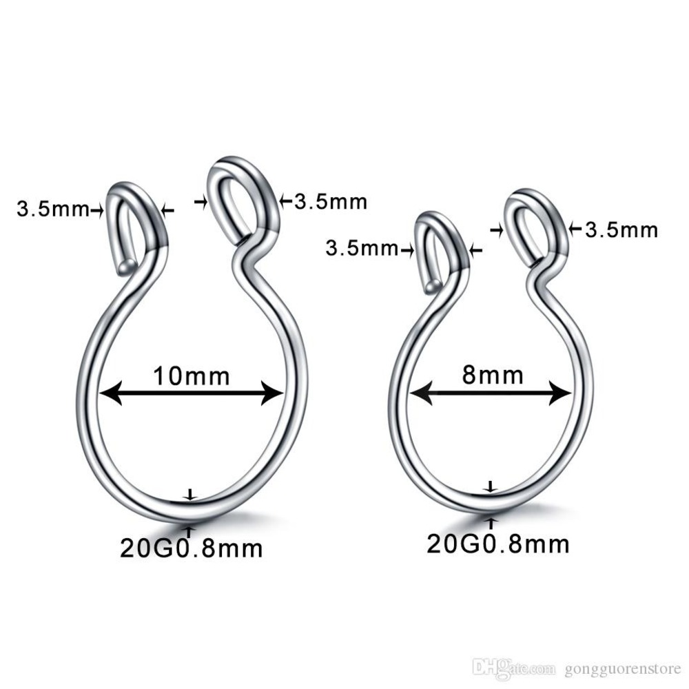 VipBT 5 Renk 316L Paslanmaz Çelik 20G Septum Kıkırdak Labret Sahte Lip Fake Piercing