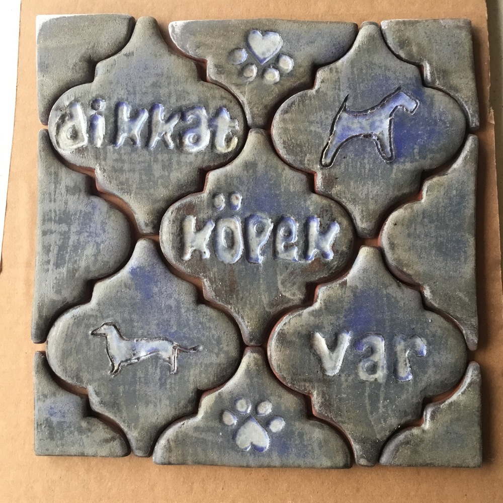 Seramik Pano- Dikkat Köpek Var