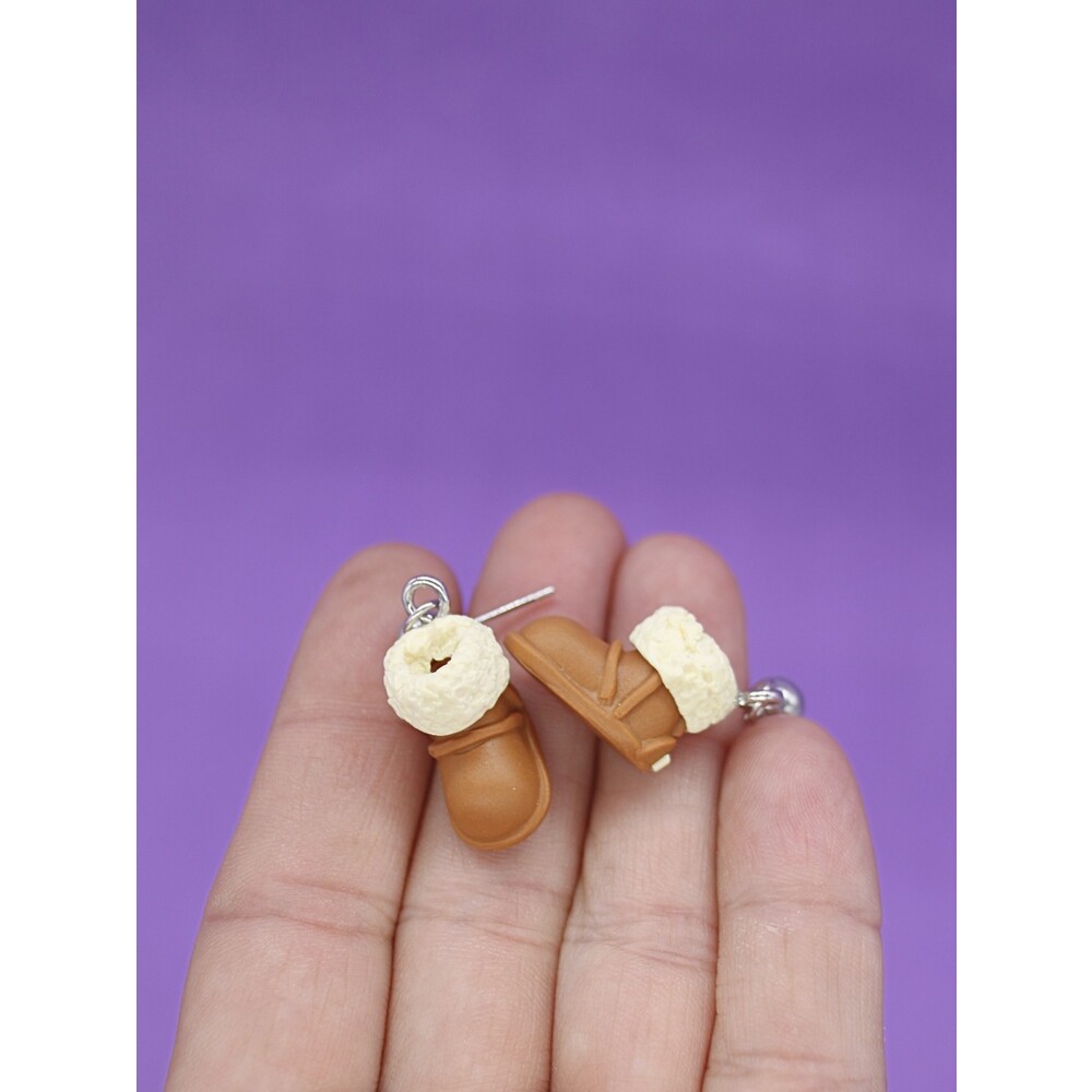 Mini Ugg Küpe - Kahve 