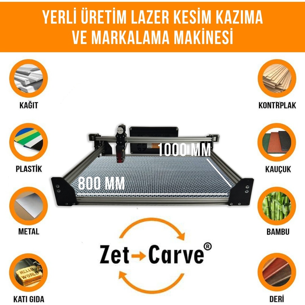80 - 200 WATT CNC LAZER KESİM - KAZIMA - MARKALAMA MAKİNASI | CNC