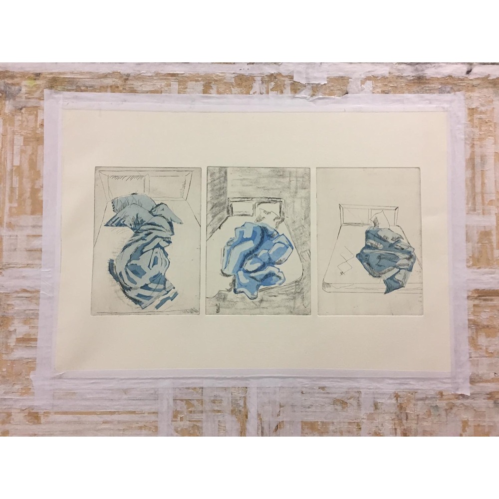 Triptych SAPP, 31x102 cm size original etching print on 350 gr Hanemühle paper (of 10 editions)